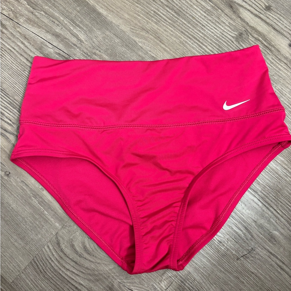 Nike Pink High-Waisted Bikini Bottoms